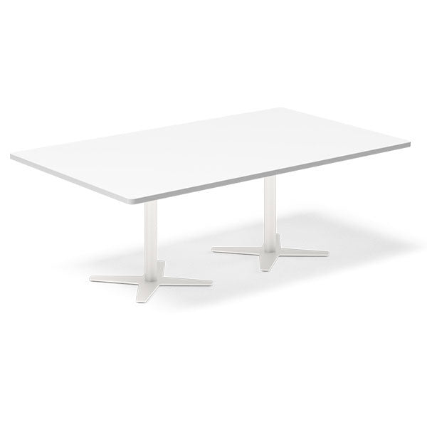 Konferencebord DNA, Hvid 2000x1200 mm rektangulært, Hvid understel – image 1