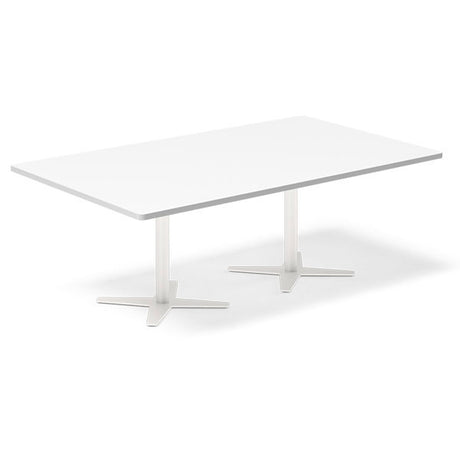 Konferencebord DNA, Hvid 2000x1200 mm rektangulært, Hvid understel – image 1