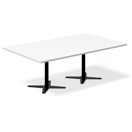 Ergoff Konferencebord DNA, Hvid 2000x1200 mm rektangulært, Sort understel – Konferenceborde (billede 1)