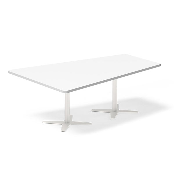 Ergoff Konferencebord DNA, Hvid 2000x1425 mm trapezformet, Hvid understel – Konferenceborde (billede 1)