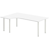 Ergoff Skrivebord DNA, Hvid 2000x1200mm Venstre I-ben/Alugrå – Skriveborde (billede 1)