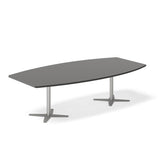 Konferencebord DNA, Antracit 2600x1200 mm bådformet, Alugrå understel – image 1