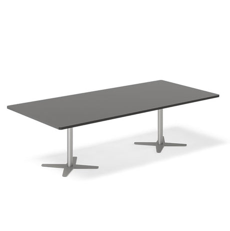 Konferencebord DNA, Antracit 2600x1200 mm rektangulært, Alugrå understel – image 1