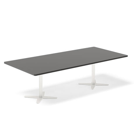 Ergoff Konferencebord DNA, Antracit 2600x1200 mm rektangulært, Hvid understel – Konferenceborde (billede 1)
