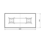 Konferencebord DNA, Antracit 2600x1200 mm rektangulært, Sort understel