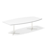 Ergoff Konferencebord DNA, Hvid 2600x1200 mm bådformet, Hvid understel – Konferenceborde (billede 1)