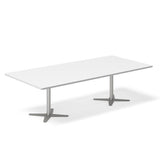 Konferencebord DNA, Hvid 2600x1200 mm rektangulært, Alugrå understel – image 3