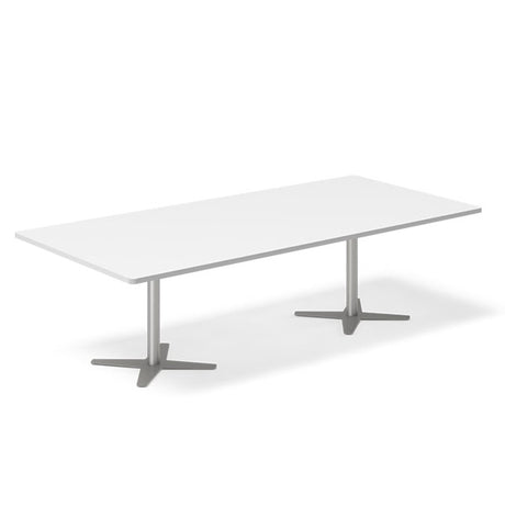 Ergoff Konferencebord DNA, Hvid 2600x1200 mm rektangulært, Alugrå understel – Konferenceborde (billede 1)