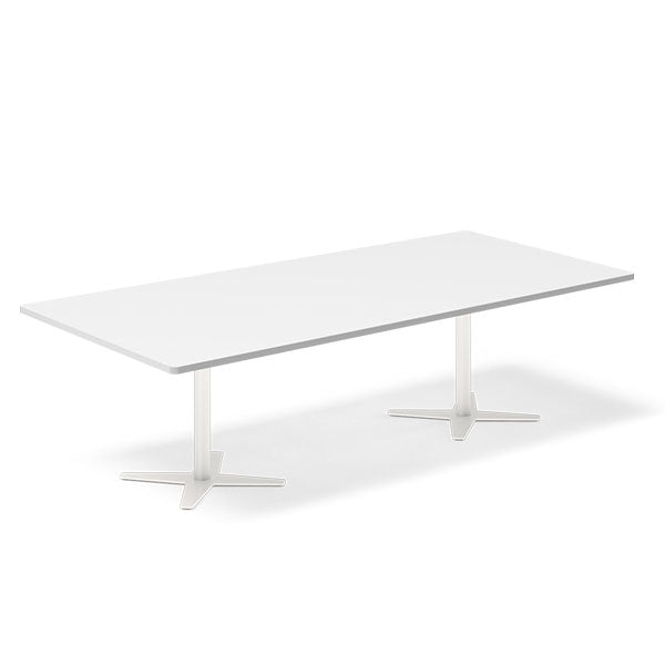 Konferencebord DNA, Hvid 2600x1200 mm rektangulært, Hvid understel – image 1