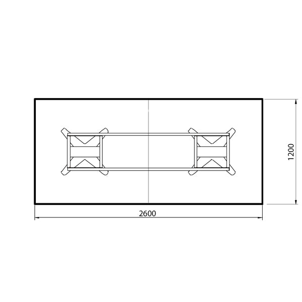 Konferencebord DNA, Hvid 2600x1200 mm rektangulært, Hvid understel