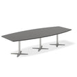 Ergoff Konferencebord DNA, Antracit 3200x1200 mm bådformet, Alugrå understel – Konferenceborde (billede 1)