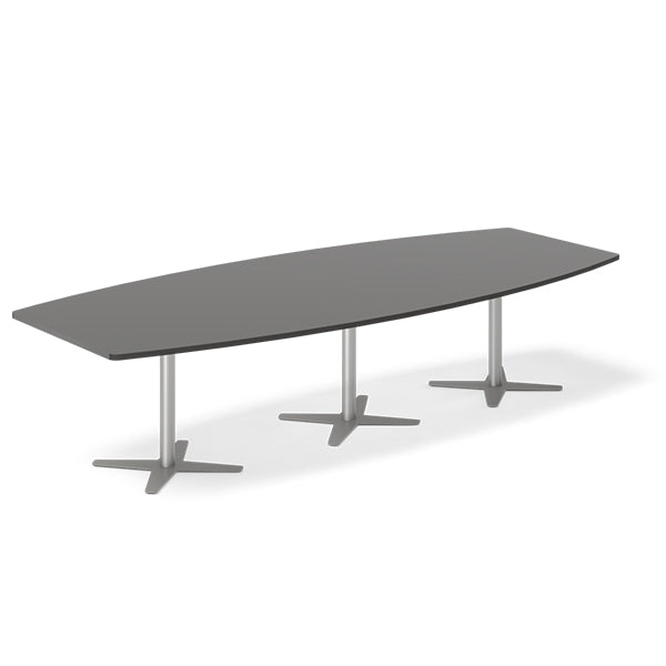 Ergoff Konferencebord DNA, Antracit 3200x1200 mm bådformet, Alugrå understel – Konferenceborde (billede 1)
