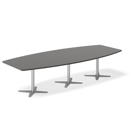 Ergoff Konferencebord DNA, Antracit 3200x1200 mm bådformet, Alugrå understel – Konferenceborde (billede 1)
