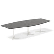 Ergoff Konferencebord DNA, Antracit 3200x1200 mm bådformet, Hvid understel – Konferenceborde (billede 1)