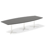 Ergoff Konferencebord DNA, Antracit 3200x1200 mm bådformet, Hvid understel – Konferenceborde (billede 1)
