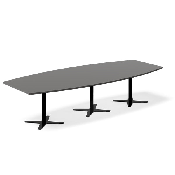 Ergoff Konferencebord DNA, Antracit 3200x1200 mm bådformet, Sort understel – Konferenceborde (billede 2)