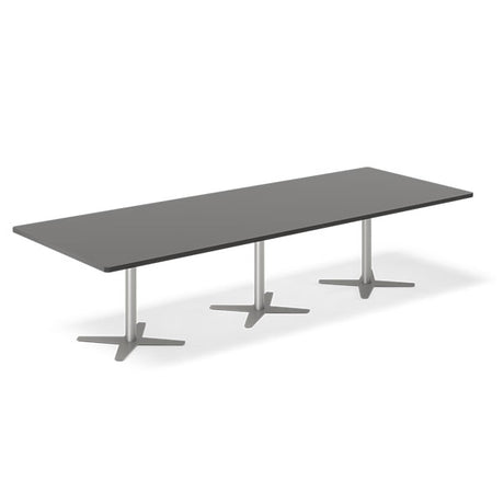 Ergoff Konferencebord DNA, Antracit 3200x1200 mm rektangulært, Alugrå understel – Konferenceborde (billede 1)