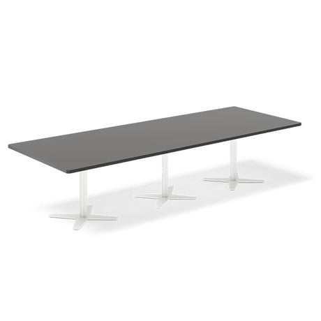Ergoff Konferencebord DNA, Antracit 3200x1200 mm rektangulært, Hvid understel – Konferenceborde (billede 1)