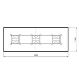 Konferencebord DNA, Antracit 3200x1200 mm rektangulært, Hvid understel