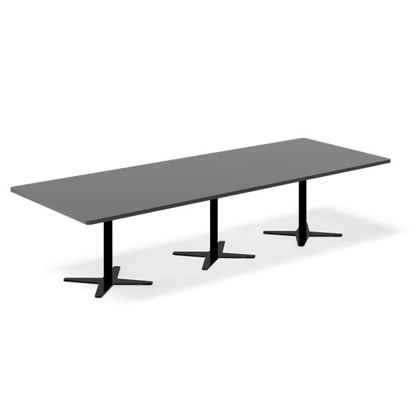 Konferencebord DNA, Antracit 3200x1200 mm rektangulært, Sort understel