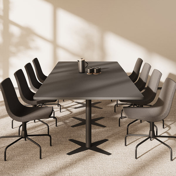 Konferencebord DNA, Antracit 3200x1200 mm rektangulært, Sort understel – image 1