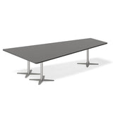 Ergoff Konferencebord DNA, Antracit 3200x1800 mm trapezformet, Alugrå understel – Konferenceborde (billede 1)