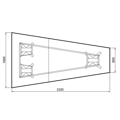 Konferencebord DNA, Antracit 3200x1800 mm trapezformet, Hvid understel