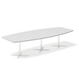 Konferencebord DNA, Lysgrå 3200x1200 mm bådformet, Hvid understel – image 1
