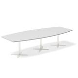 Konferencebord DNA, Lysgrå 3200x1200 mm bådformet, Hvid understel – image 1