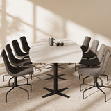 Konferencebord DNA, Lysgrå 3200x1200 mm bådformet, Sort understel – image 1