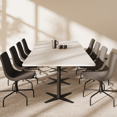 Konferencebord DNA, Lysgrå 3200x1200 mm rektangulært, Sort understel – image 1