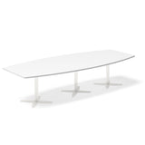 Ergoff Konferencebord DNA, Hvid 3200x1200 mm bådformet, Hvid understel – Konferenceborde (billede 1)