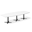Ergoff Konferencebord DNA, Hvid 3200x1200 mm bådformet, Sort understel – Konferenceborde (billede 1)