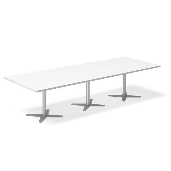 Ergoff Konferencebord DNA, Hvid 3200x1200 mm rektangulært, Alugrå understel – Konferenceborde (billede 2)