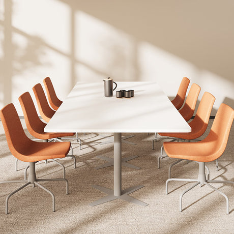 Konferencebord DNA, Hvid 3200x1200 mm rektangulært, Alugrå understel – image 1