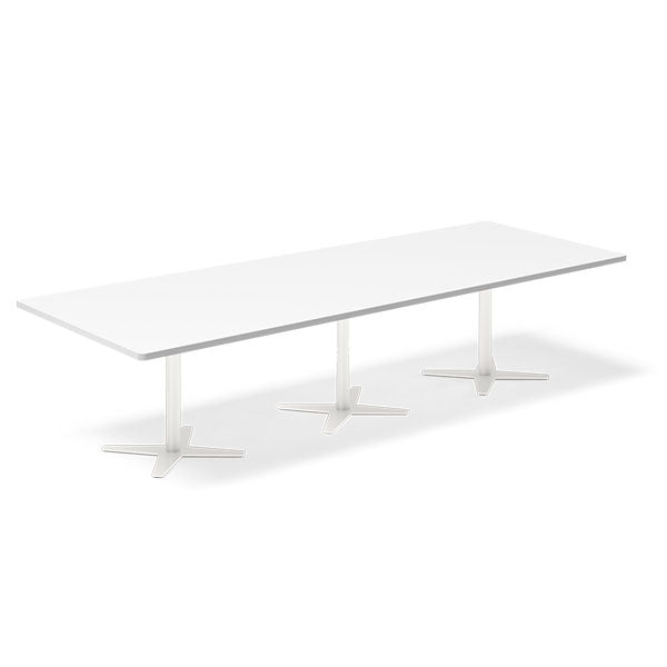 Ergoff Konferencebord DNA, Hvid 3200x1200 mm rektangulært, Hvid understel – Konferenceborde (billede 1)