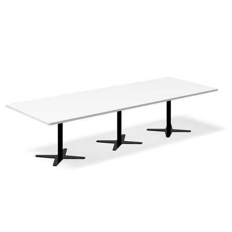 Ergoff Konferencebord DNA, Hvid 3200x1200 mm rektangulært, Sort understel – Konferenceborde (billede 1)