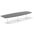 Ergoff Konferencebord DNA, Antracit 3800x1200 mm bådformet, Hvid understel – Konferenceborde (billede 1)