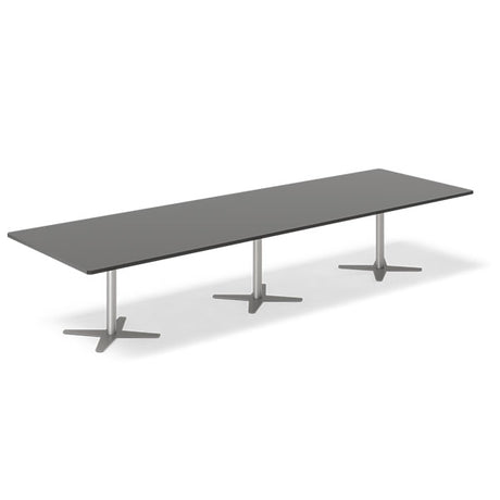 Ergoff Konferencebord DNA, Antracit 3800x1200 mm rektangulært, Alugrå understel – Konferenceborde (billede 1)