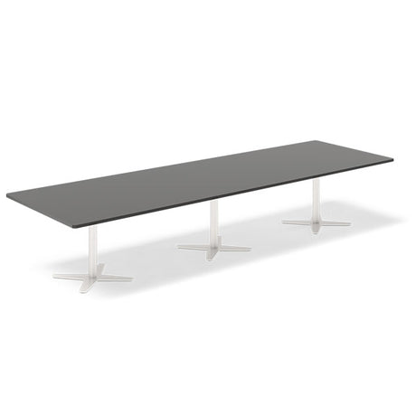 Ergoff Konferencebord DNA, Antracit 3800x1200 mm rektangulært, Hvid understel – Konferenceborde (billede 1)