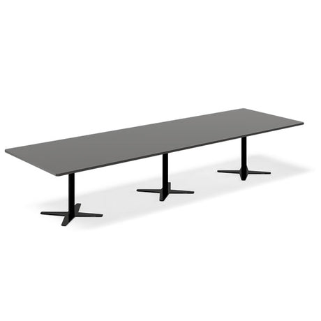 Ergoff Konferencebord DNA, Antracit 3800x1200 mm rektangulært, Sort understel – Konferenceborde (billede 1)