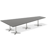 Konferencebord DNA, Antracit 3800x1990 mm trapezformet, Alugrå understel – image 1