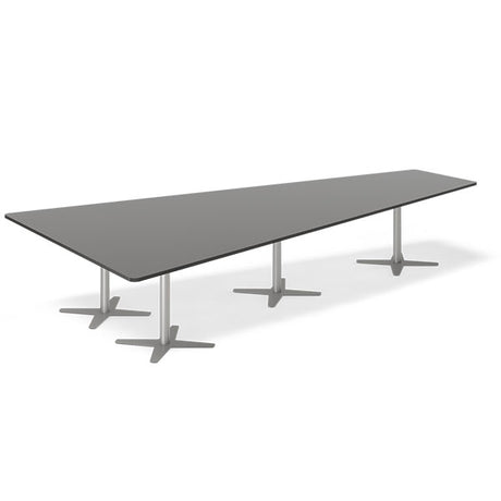 Ergoff Konferencebord DNA, Antracit 3800x1990 mm trapezformet, Alugrå understel – Konferenceborde (billede 1)