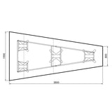 Konferencebord DNA, Antracit 3800x1990 mm trapezformet, Alugrå understel