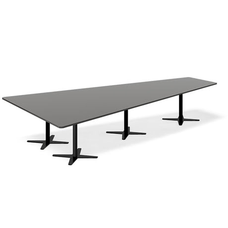 Ergoff Konferencebord DNA, Antracit 3800x1990 mm trapezformet, Sort understel – Konferenceborde (billede 1)