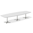 Konferencebord DNA, Lysgrå 3800x1200 mm bådformet, Alugrå understel – image 1