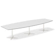 Konferencebord DNA, Lysgrå 3800x1200 mm bådformet, Hvid understel – image 1