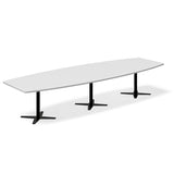 Konferencebord DNA, Lysgrå 3800x1200 mm bådformet, Sort understel – image 1