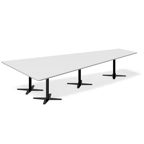 Ergoff Konferencebord DNA, Lysgrå 3800x1990 mm trapezformet, Sort understel – Konferenceborde (billede 1)