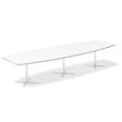 Ergoff Konferencebord DNA, Hvid 3800x1200 mm bådformet, Hvid understel – Konferenceborde (billede 1)